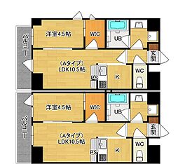 フレンドハウス 1LDKの間取図画像