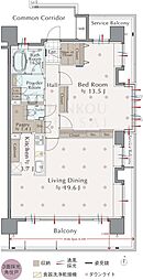 アルスイート長者レジデンス 1LDKの間取図画像
