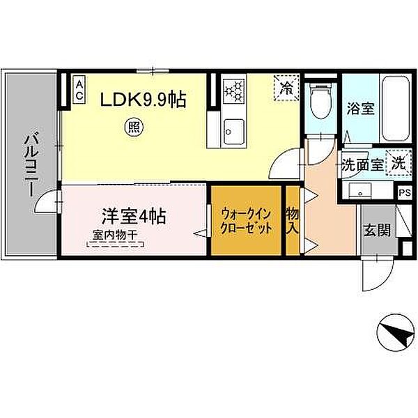 メゾンベール 202｜福岡県朝倉郡筑前町原地蔵(賃貸アパート1LDK・2階・39.77㎡)の写真 その2