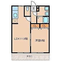 アムールInfinitie 104 ｜ 福岡県朝倉郡筑前町依井1104-1（賃貸アパート1LDK・1階・42.23㎡） その2