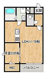 THE NOBLES 秋葉町 1LDKの間取図画像