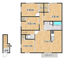 プランドール小田 4LDKの間取図画像