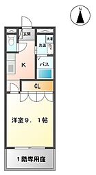 ベルファスト伯爵館 1Kの間取図画像