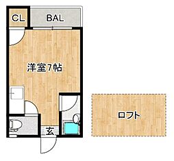 シャーミー諏訪野 ワンルームの間取図画像