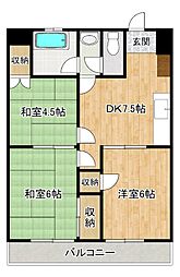 久留米中央ビル 3DKの間取図画像