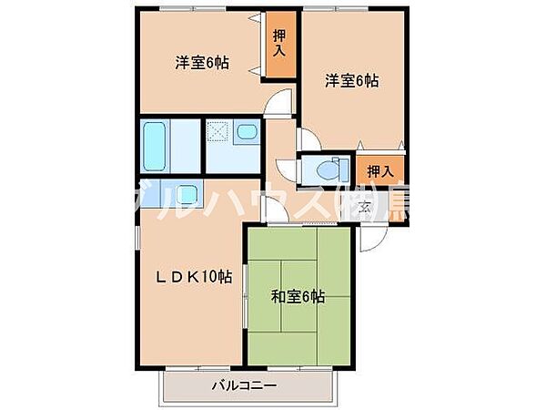 セジュール本鳥栖A棟 202｜佐賀県鳥栖市本鳥栖町(賃貸アパート3LDK・2階・62.10㎡)の写真 その2