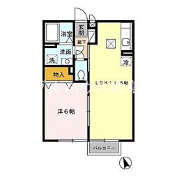 グレース 1階1LDKの間取り