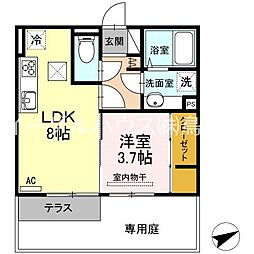 D-room古野 1LDKの間取図画像