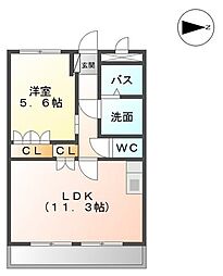 メゾンドコンフォース1 1LDKの間取図画像