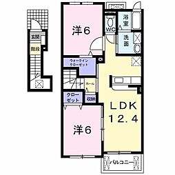 ラフレシール・ベルメゾンB 2LDKの間取図画像