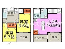 プレミアム原古賀 2LDKの間取図画像