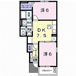 カレント 2DKの間取図画像