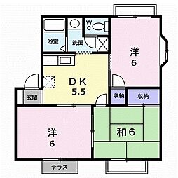 ライフライン 3DKの間取図画像