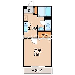 ユアーズコート 1Kの間取図画像