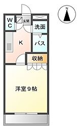 シャルマン・ロディ 1Kの間取図画像
