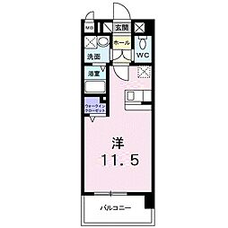 エルモソピソ ワンルームの間取図画像