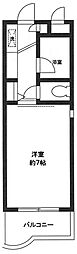 コモラード橋本2 1Kの間取図画像