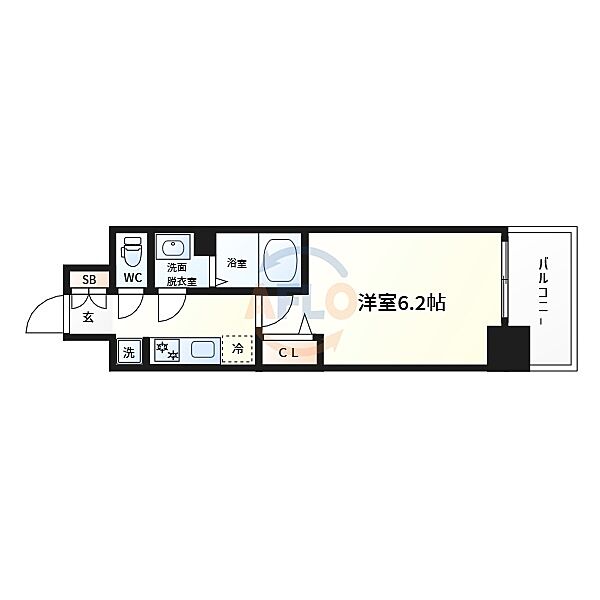 プレサンス大国町ブライス ｜大阪府大阪市浪速区敷津西1丁目(賃貸マンション1K・6階・22.42㎡)の写真 その2