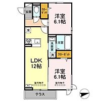 グランスクエアIII番館  ｜ 長野県長野市大字鶴賀田町（賃貸アパート2LDK・1階・55.33㎡） その2