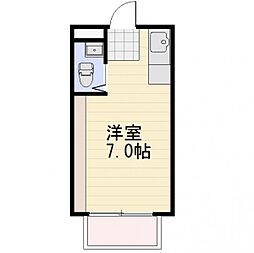 グリーンハイツ高野 ワンルームの間取図画像