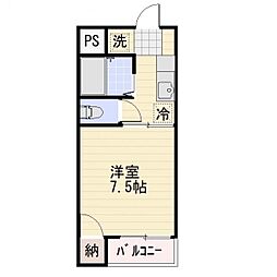 コーポT&T吉田 1Kの間取図画像
