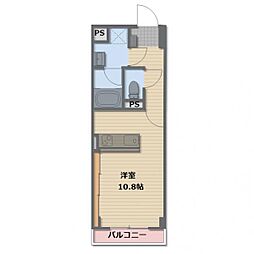 エムズイースト 1Kの間取図画像