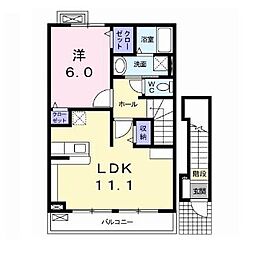 クオーレ 1LDKの間取図画像