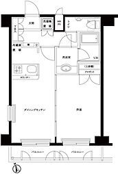 ルーブル鷺宮 1DKの間取図画像
