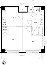 ルーブル森下 2DKの間取図画像