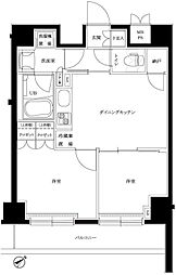 ルーブル目黒不動前 2DKの間取図画像