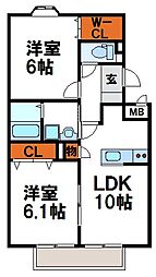 ハイルーラル3D 2LDKの間取図画像
