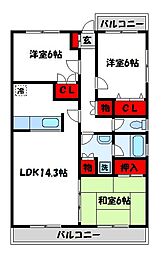 クラス・サチ 3LDKの間取図画像