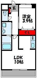 グランドハイム新宮 1LDKの間取図画像