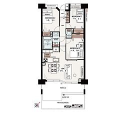 ルイシャトレ町田ヒルズ 3LDKの間取図画像