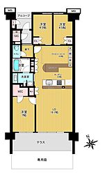 クレヴィア若葉台パークナード四番館 3LDKの間取図画像
