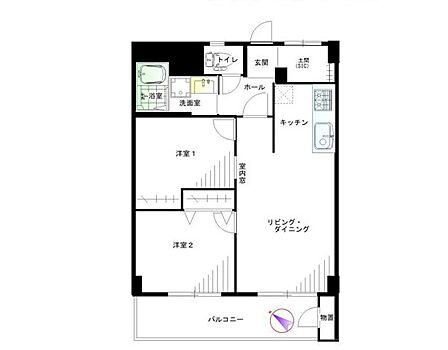 2LDK 間取り