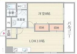 おおきに長堀橋鰻谷北サニーアパートメントの間取図画像