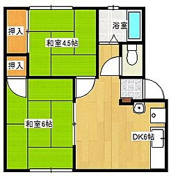 八重山ハイツ 2DKの間取図画像