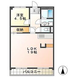 サンハイツ土岐 1LDKの間取図画像