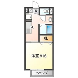 サープラスセルシェ 1Kの間取図画像