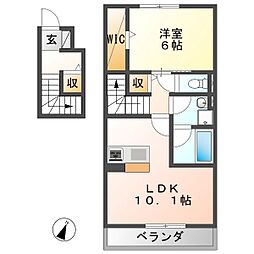 重満荘2 1LDKの間取図画像