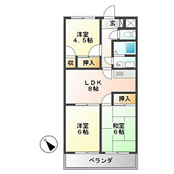 アルトラマンションB 3LDKの間取図画像