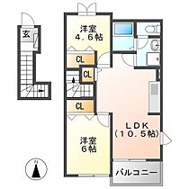 岐阜県中津川市手賀野（賃貸アパート2LDK・2階・51.67㎡） その2