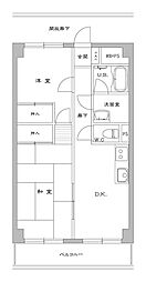 パールローズ 2DKの間取図画像