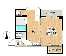 マンション灘 1Kの間取図画像