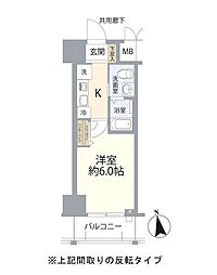 エスリード北浜 1Kの間取図画像