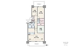 ウエストコート7番街4番館B棟 3LDKの間取図画像