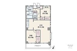 ルネ六甲八幡町 2LDKの間取図画像