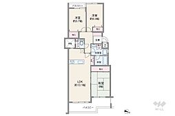 グランドメゾン六甲箕岡 3LDKの間取図画像
