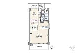 甲南セゾン東灘 1LDKの間取図画像